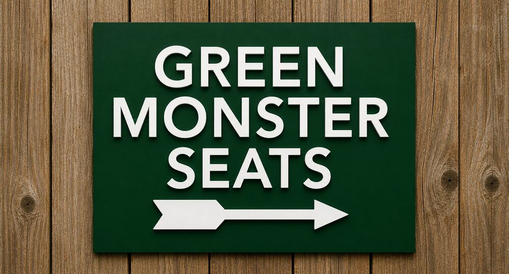 Green Monster Seats Arrow Sign Boston Massachusetts Baseball Red Sox